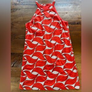 Ann Taylor Sleeveless Red Print Sun Dress Size 6